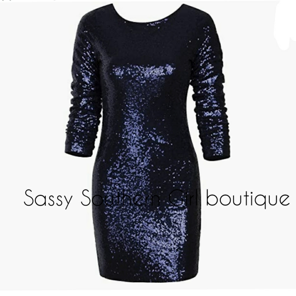 🆕⭐Navy sequin long sleeve dress